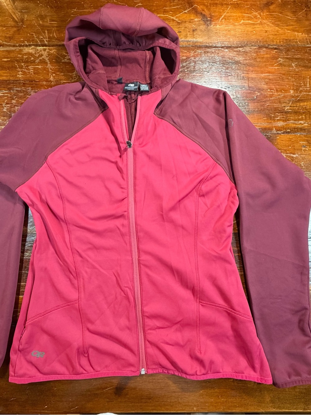 Outdoor Research Women XL Two-Tone Pink Stretchy Hoodie Jacket Gorpcore  Layer